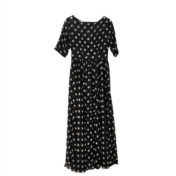 Floryday Women's Chiffon Polka Dot Half Sleeve Maxi Dress - Picture 6 of 16